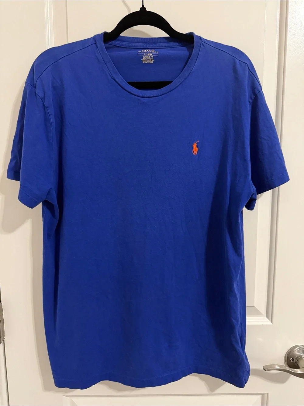 Polo by Ralph Lauren Royal Blue Short Sleeve Crew Tee with Orange Pony